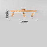 Japanese Wooden LED Semi-Flush Mount Ceiling Light |2 Light
