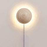 Japanese Minimalist Travertine Round LED Wall Light | 1-Light