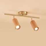 Nordic Walnut Wood LED Spotlight Ceiling Light | 1-Light