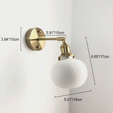 Japanese Brass Pleated Glass Wall Light | 1-Light