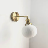Japanese Brass Pleated Glass Wall Light | 1-Light