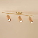 Nordic Walnut Wood LED Spotlight Ceiling Light | 1-Light