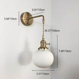 Japanese Brass Pleated Glass Wall Light | 1-Light