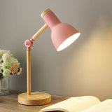 Nordic Wood Base Semi-Circular Table Lamp 1-Light