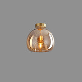 Nordic Glass Globe Semi-Flush Ceiling Light | 1-Light