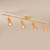 Nordic Walnut Wood LED Spotlight Ceiling Light | 1-Light