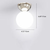 Scandinavian Glass Globe Semi-Flush Ceiling Light | 1-Light