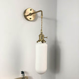Japanese Brass Pleated Glass Wall Light | 1-Light