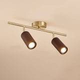 Nordic Walnut Wood LED Spotlight Ceiling Light | 1-Light