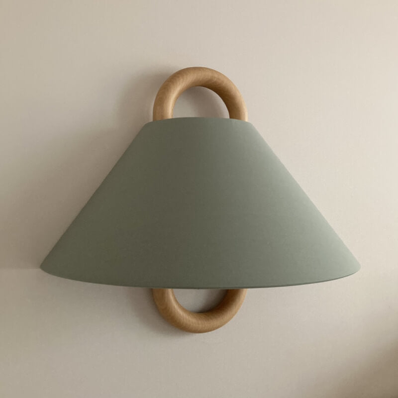 Modern Solid Wood & Fabric Pleated Wall Sconce Light 1-light