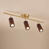 Nordic Walnut Wood LED Spotlight Ceiling Light | 1-Light