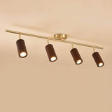 Nordic Walnut Wood LED Spotlight Ceiling Light | 1-Light