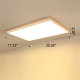 Nordic Wooden Square LED Flush Ceiling Light | 1-Light