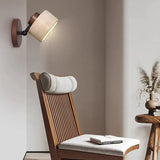 Minimalist Travertine Wood Cylinder Wall Sconce LED 1-light