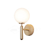 Scandinavian Brass Glass Globe LED Wall Light 1-Light Lasson Living