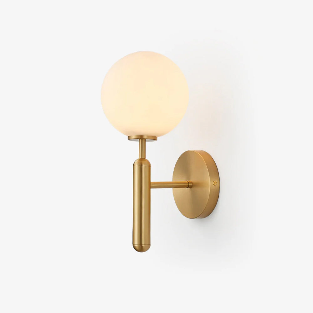 Scandinavian Brass Glass Globe LED Wall Light 1-Light Lasson Living