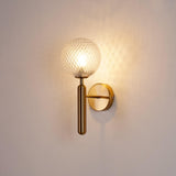 Scandinavian Brass Glass Globe LED Wall Light 1-Light Lasson Living