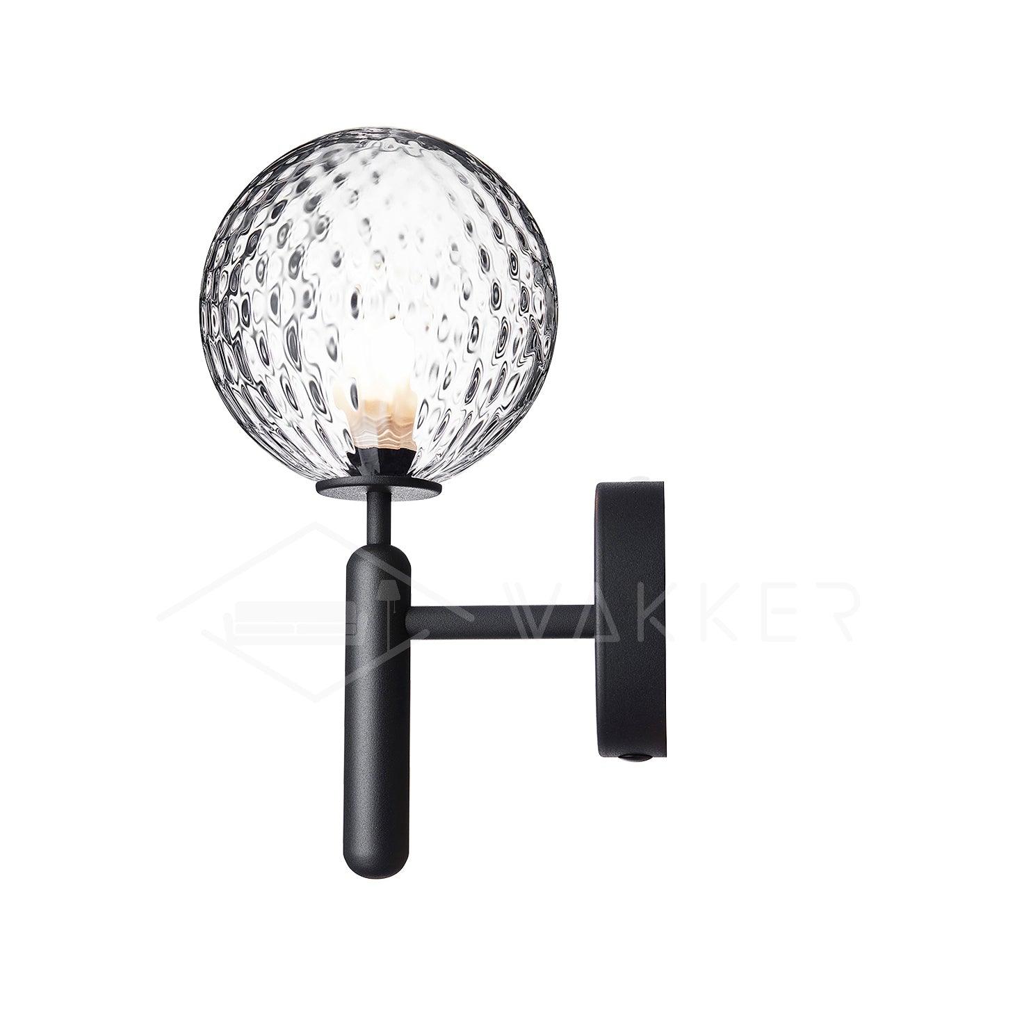 Scandinavian Brass Glass Globe LED Wall Light 1-Light