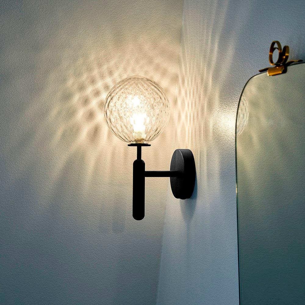 Scandinavian Brass Glass Globe LED Wall Light 1-Light Lasson Living