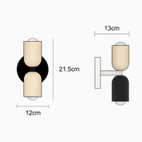 Modern Metal Cylinder LED Wall Sconce 2-Light