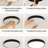 Nordic Solid Wood Round Ultra-thin LED Flush Mount Ceiling 1-Light