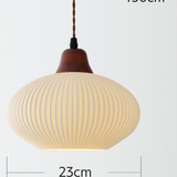 Japanese Ceramic Pleated LED Pendant Light | 1-Light