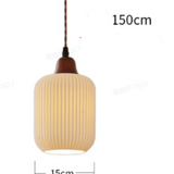 Japanese Ceramic Pleated LED Pendant Light | 1-Light