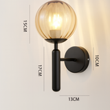 Nordic Brass Glass Globe Wall Sconce LED 1-Light