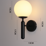 Nordic Brass Glass Globe Wall Sconce LED 1-Light