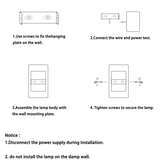 Nordic Minimalist Glass Rectangular LED Wall Sconce Light 2-light