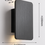 Nordic Minimalist Glass Rectangular LED Wall Sconce Light 2-light