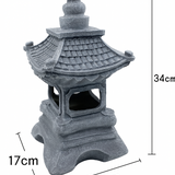 Japanese Zen Solar Pagoda Stone LED Outdoor Garden 1-Light