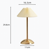 Scandinavian Brass Pleated Fabric Cone Table Light | 1-Light