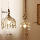 Vintage Copper Crystal Floral Pendant Light | 1-Light Lasson Living