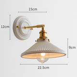 Vintage Japanese Ceramic Brass 1-Light Wall Light