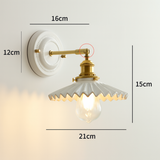 Vintage Japanese Ceramic Brass 1-Light Wall Light
