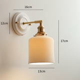 Vintage Japanese Ceramic Brass 1-Light Wall Light