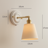 Vintage Japanese Ceramic Brass 1-Light Wall Light