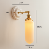 Vintage Japanese Ceramic Brass 1-Light Wall Light