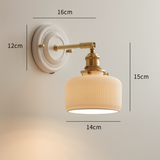 Vintage Japanese Ceramic Brass 1-Light Wall Light