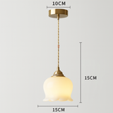 Vintage Brass Petal Glass Pendant Light 1-Light