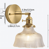 Nordic Brass & Green Glass Flower Wall Light | 1-Light