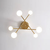 Modern Brass Globe LED Sputnik Ceiling Light 6-Light