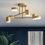 Modern Brass Globe LED Sputnik Ceiling Light 6-Light
