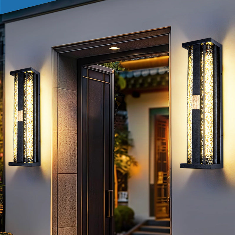 Traditional Rectangular Solar LED Wall Sconce 1-Light