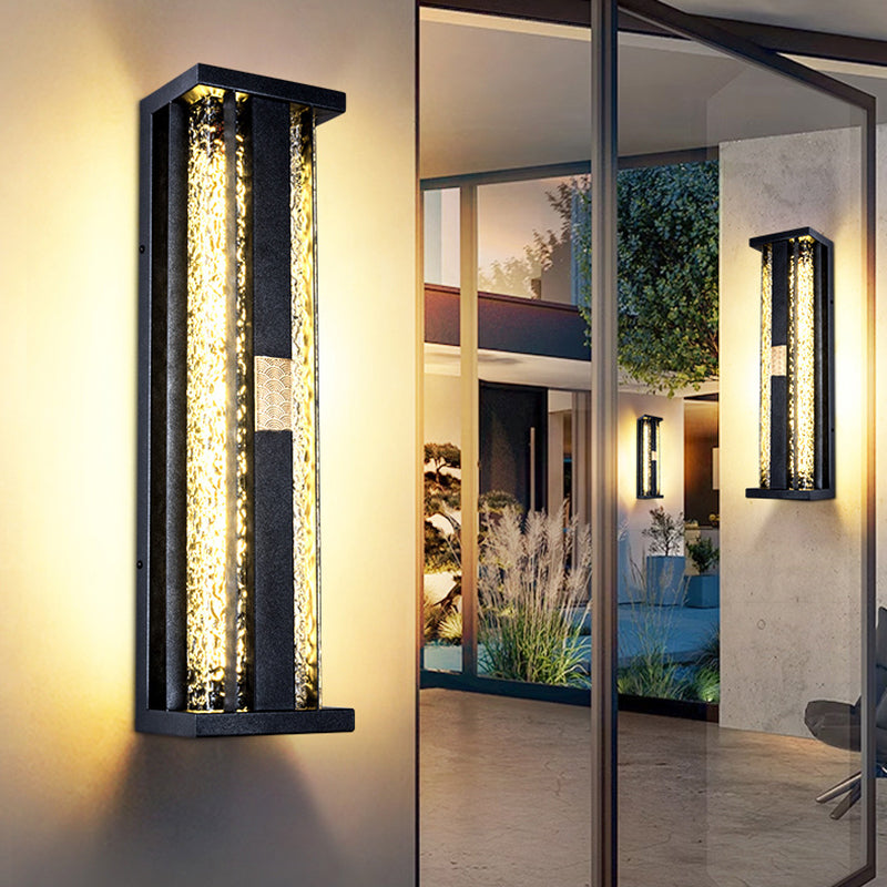 Traditional Rectangular Solar LED Wall Sconce 1-Light