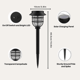 Vintage Cage Solar LED Path Light 1-Light