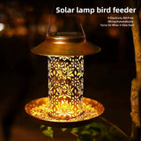 Vintage Cylindrical Solar LED Bird Feeder Pendant Light 1-Light