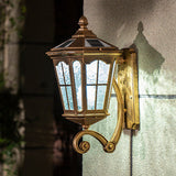 Vintage Solar Glass Lantern Wall Sconce 1-Light