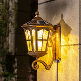 Vintage Solar Glass Lantern Wall Sconce 1-Light